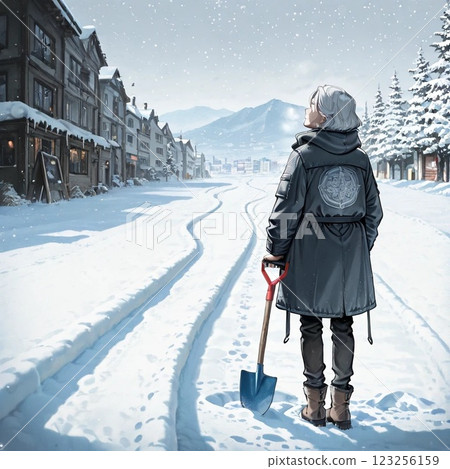 Snow shoveling preparation 123256159