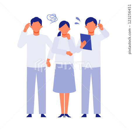 男人和女人，人們解決問題的插圖 123256451