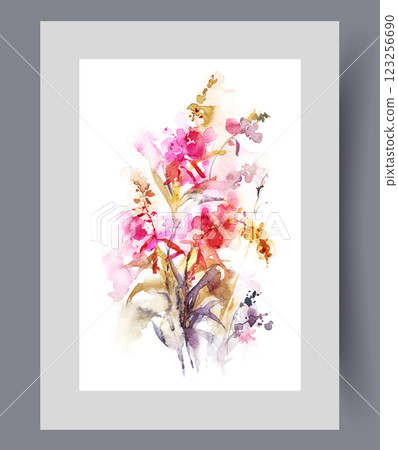 Flowers and herbs bloom after good weather and spread fragrant pollen throughout surrounding world 123256690