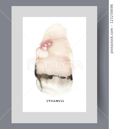 Stillness poster in Scandinavian style to decorate interior of apartment instilling calm Stillness poster in Scandinavian style to decorate interior of apartment instilling calm 123256696