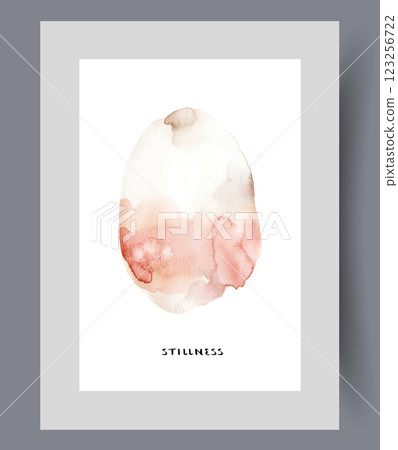 Abstract creative work with word stillness on minimalist poster with pastel tones figure Abstract creative work with word stillness on minimalist poster with pastel tones figure 123256722