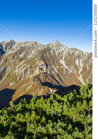 從西嶽山頂俯瞰東釜山脊和槍岳。 從西嶽山頂俯瞰東釜山脊和槍岳。 123256889