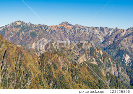 從木作新道眺望翠翔山 從北阿爾卑斯表銀座路線攀登槍山 123256896