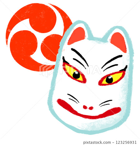 Simple illustration: Crayon-style fox mask Simple illustration: Crayon-style fox mask 123256931