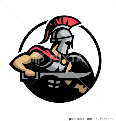 Spartan warrior logo, emblem. 123257229