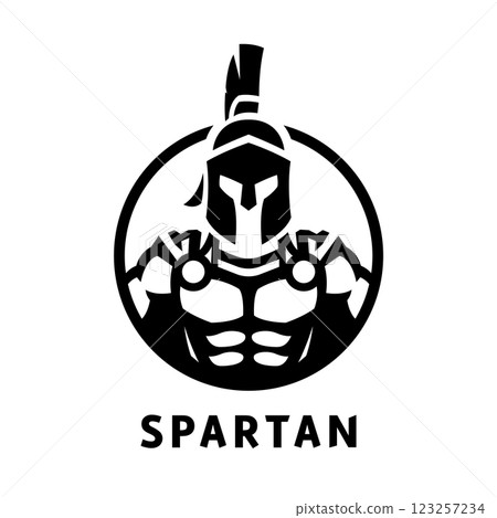 Spartan warrior logo, emblem. 123257234
