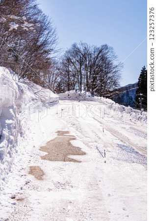 Snowy day slope 123257376