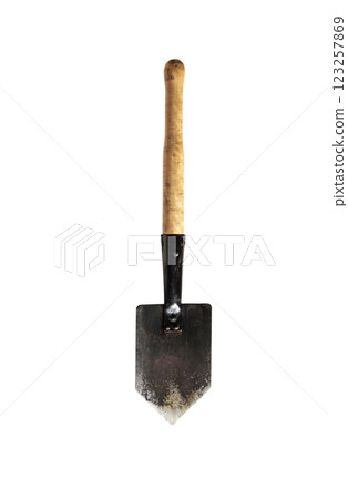 Tool. Small shovel for digging and tillage, white background 123257869