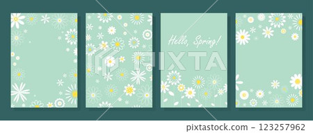 Set of spring themed cards 123257962