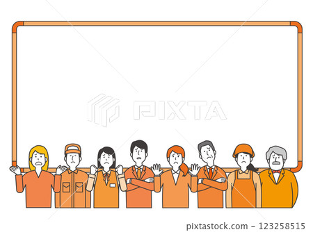 Illustration of doubtful people with copy space 123258515