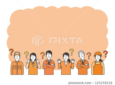 Illustration of people having doubts with copy space Illustration of people having doubts with copy space 123258518