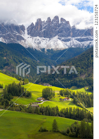 St. Magdalena Santa Maddalena Dolomites, Italy 123258724