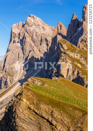Seceda mountain in Val Gardena, Italy, autumn Seceda mountain in Val Gardena, Italy, autumn 123258725