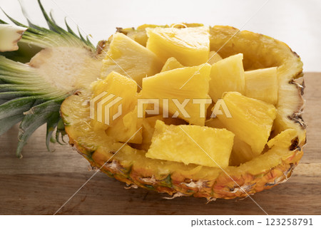 Cut pineapple 123258791