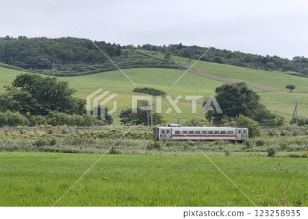 Soya Main Line local train running through the greenery Soya Main Line Soya Line Kiha 54 Soya Main Line local train running through the greenery Soya Main Line Soya Line Kiha 54 123258935