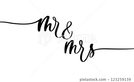 MR and MRS black vector brush calligraphy banner. MR and MRS black vector brush calligraphy banner. 123259139