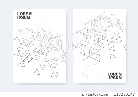 Modern abstract background with triangle and hexagon shapes pattern. Triangular geometric texture for header, web banner, website, presentation 123259148