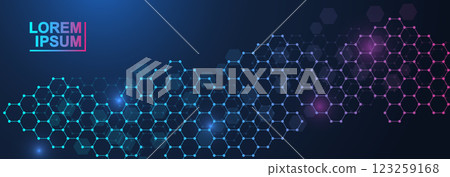 Modern abstract background with triangle and hexagon shapes pattern. Triangular geometric texture for header, web banner, website, presentation 123259168