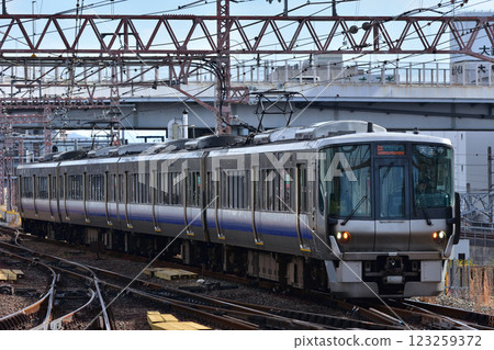 JR Hanwa Line 223 series 2500 arriving at Tennoji Station JR Hanwa Line 223 series 2500 arriving at Tennoji Station 123259372