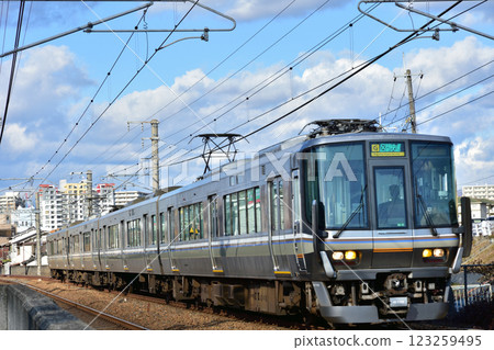 JR Takarazuka Line 223 series 6000 series heading to Osaka JR Takarazuka Line 223 series 6000 series heading to Osaka 123259495