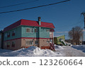 Old house and snow 123260664