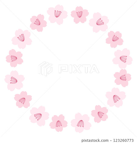 Cute cherry blossom circular frame Cute cherry blossom circular frame 123260773