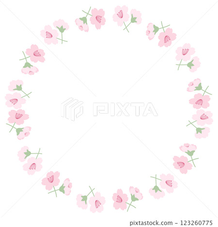 Cute cherry blossom circular frame Cute cherry blossom circular frame 123260775