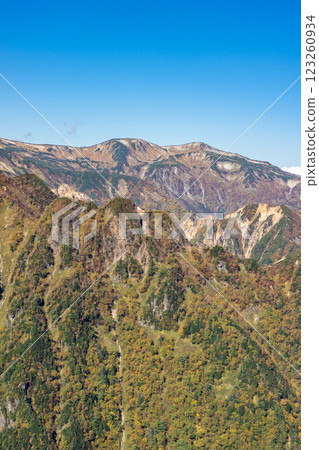 從木作新道路線的仙居平眺望三俁蓮華山;從北阿爾卑斯山表銀座路線攀登槍山 從木作新道路線的仙居平眺望三俁蓮華山;從北阿爾卑斯山表銀座路線攀登槍山 123260934