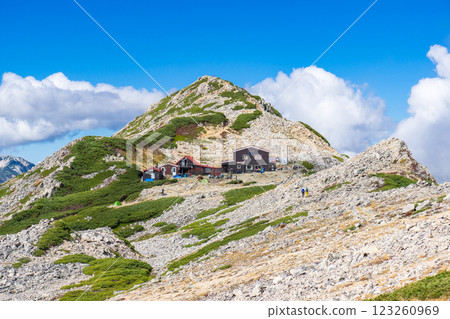 The summit of Mt. Daitensho and Daitenso Mountain Climbing Mt. Yari on the Northern Alps Omote Ginza Traverse 123260969