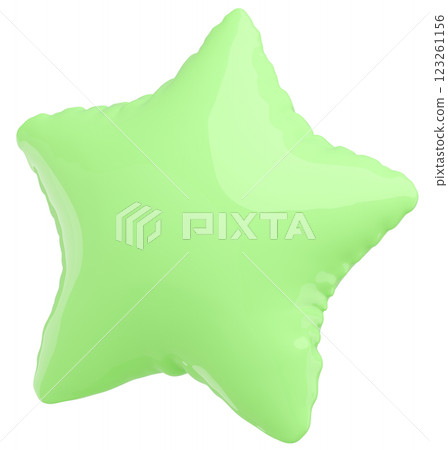 3D image_star-shaped balloon_yellow-green 3D image_star-shaped balloon_yellow-green 123261156