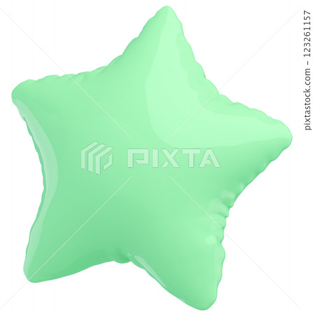 3D image_star-shaped balloon_yellow-green 3D image_star-shaped balloon_yellow-green 123261157