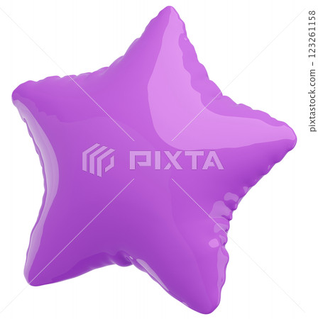 3D image_star-shaped balloon_purple 3D image_star-shaped balloon_purple 123261158