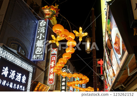 橫濱唐人街農曆新年夜景 123262152