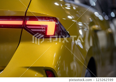 Close-up of the rear light of a modern car. Selective focus. Close-up of the rear light of a modern car. Selective focus. 123262599