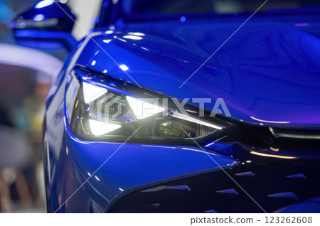 Close-up of the headlights of a modern luxury car. Selective focus. 123262608