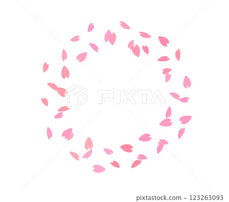 櫻花花瓣的圓形框架春粉色 123263093