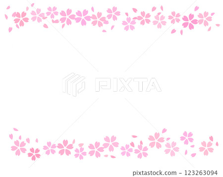Cherry blossom frame spring pink petals 123263094
