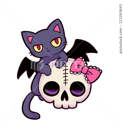 Black cat and skull Black cat and skull 123263643