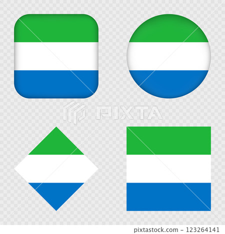 Sierra Leone Flag Icons Pack. Vector illustration. Sierra Leone Flag Icons Pack. Vector illustration. 123264141