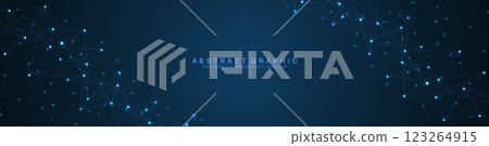 Global network connection banner design template idea. Header social network communication in the global business concept. Internet technology. Big data visualization. Vector illustration 123264915