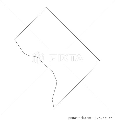 Washington, D.C. - detailed political map of District of Columbia. The capital city and federal district of the United States. Blue map with name label. Vector illustration 123265036