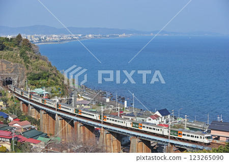東海道本線 早川~根府川 JR東日本185系列A3列車(大宮) 舞子號 東海道本線 早川~根府川 JR東日本185系列A3列車(大宮) 舞子號 123265090