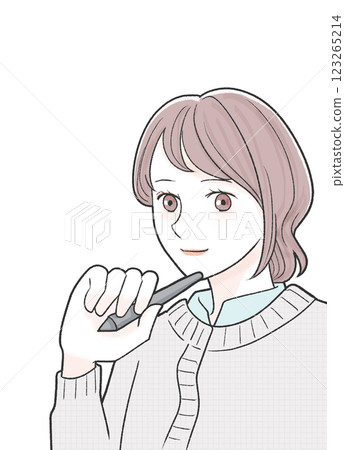 一個女人用一支鋼筆 123265214