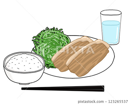 Illustration of ginger grilled set meal Illustration of ginger grilled set meal 123265537