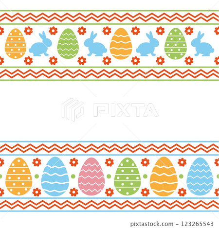 Cute hand drawn easter bunnies horizontal seamless pattern, easter doodle background, great for textiles, banners, wallpapers, wrapping - vector design Cute hand drawn easter bunnies horizontal seamless pattern, easter doodle background, great for textiles, banners, wallpapers, wrapping - vector design 123265543