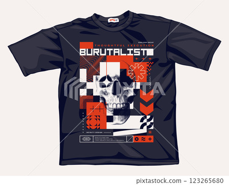 Brutalist Streetwear Print Design Template 123265680