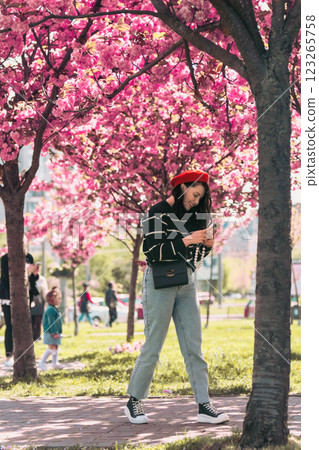 portrait of smiling beautiful woman in sunglasses 123265758