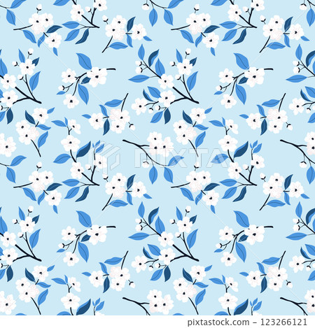 Cherry blossom branches seamless pattern 123266121