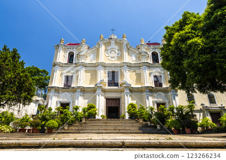 The beautiful St. Joseph's Seminary and Church in Macau, The place is part of the UNESCO World Heritage. The beautiful St. Joseph's Seminary and Church in Macau, The place is part of the UNESCO World Heritage. 123266234