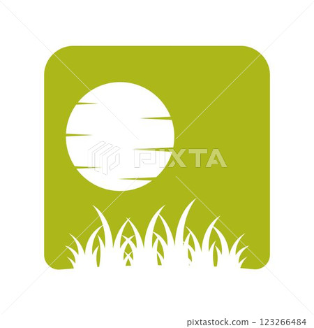 Grass log icon design Grass log icon design 123266484